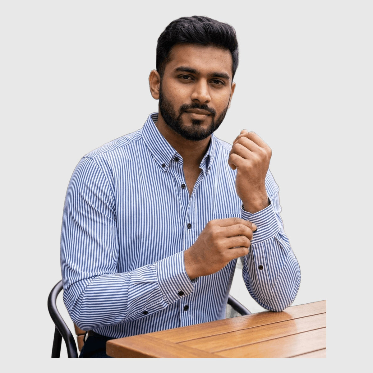 Old money white and blue stripe shirt - photo 4 | OutFitT Sylhet
