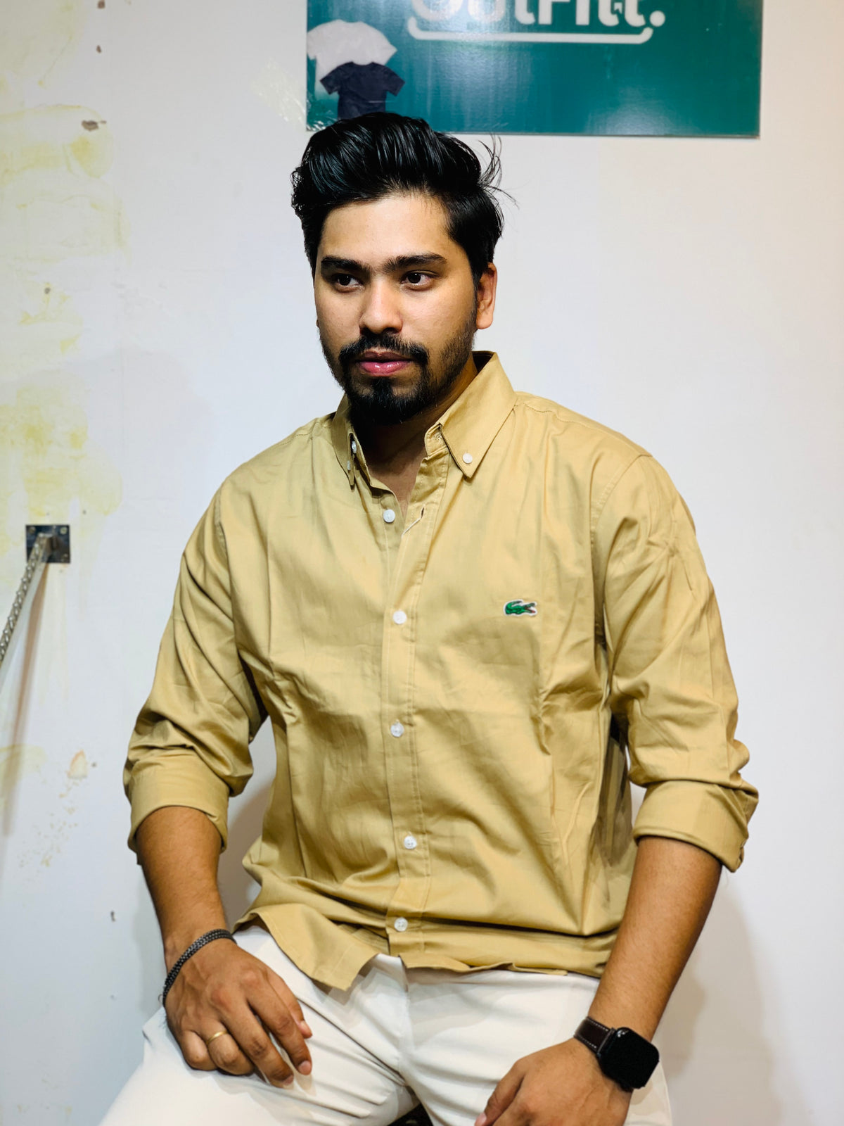 Lacoste Oxford shirt beige - photo 3 | OutFitT Sylhet