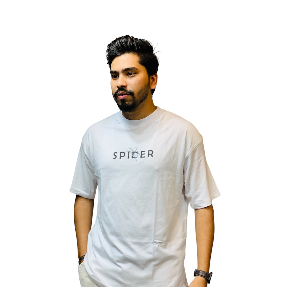 Spider printed oversized drop shoulder t-shirt | OutFitT Sylhet
