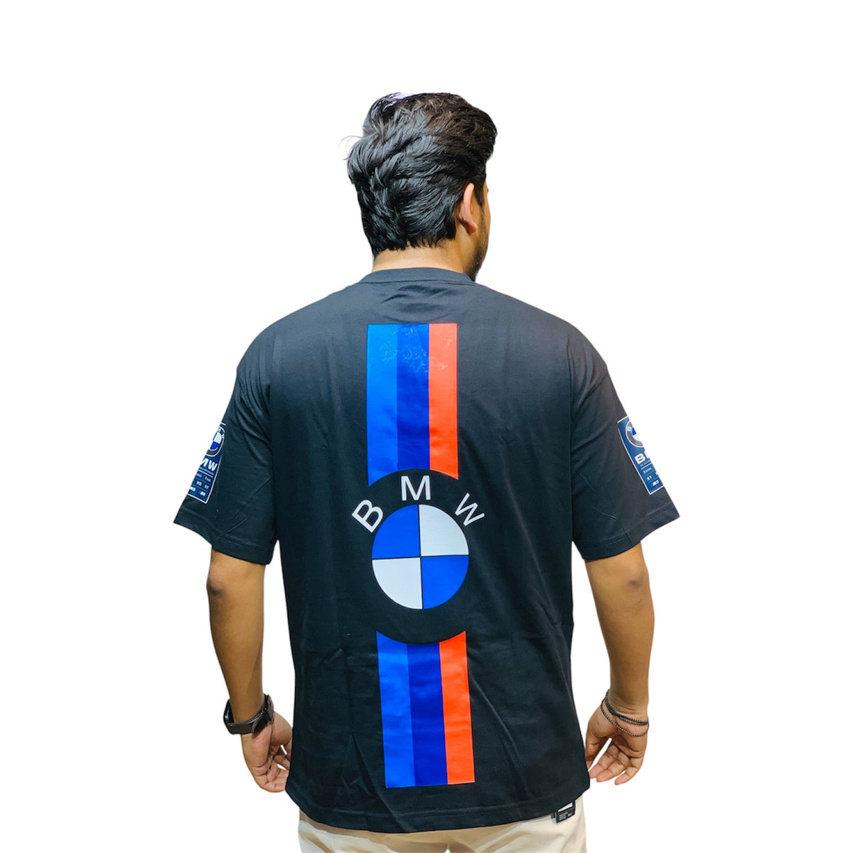 Black motorsport racing printed drop shoulder t-shirt - photo 2 | OutFitT Sylhet
