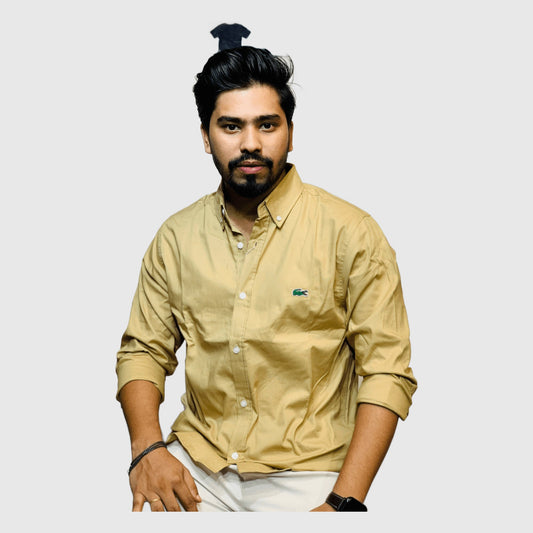 Lacoste Oxford shirt in beige for men | OutFitT Sylhet