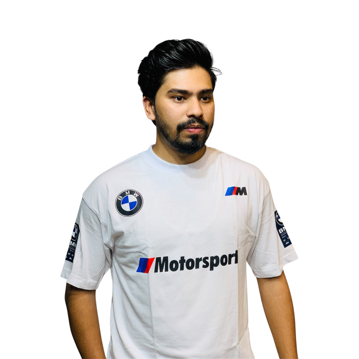 BMW motorsport inspired printed drop shoulder t-shirt | OutFitT Sylhet