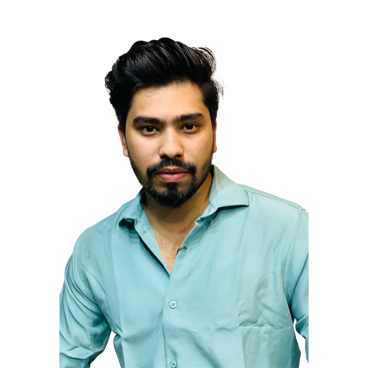 Men's micro stretch button-down shirt pastel teal - photo 3 | OutFitT Sylhet