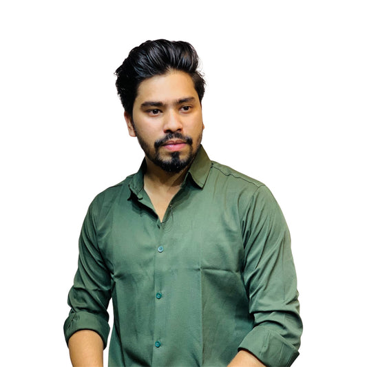 Men's micro stretch button-down shirt in sage green | OutFitT Sylhet