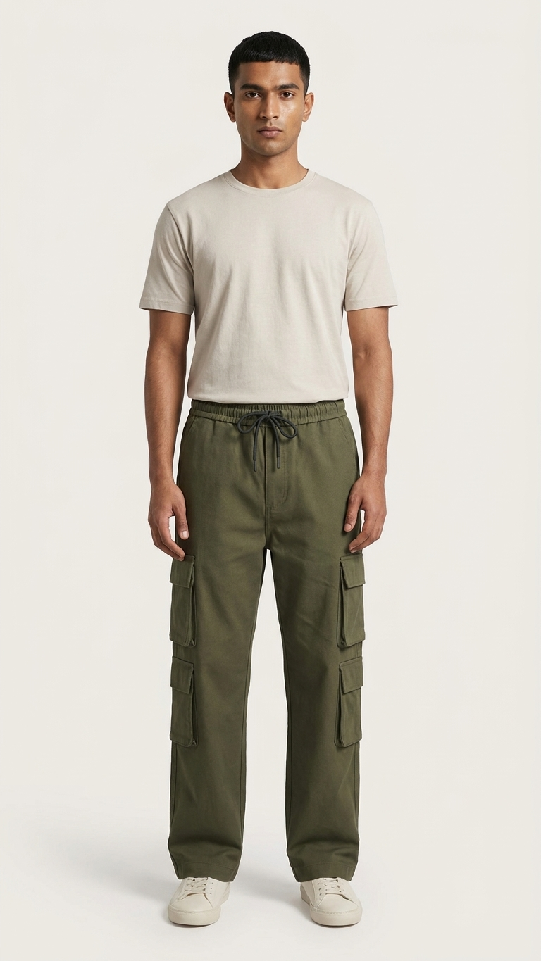 7 Pocket Utility Baggy Cargo Pant Olive