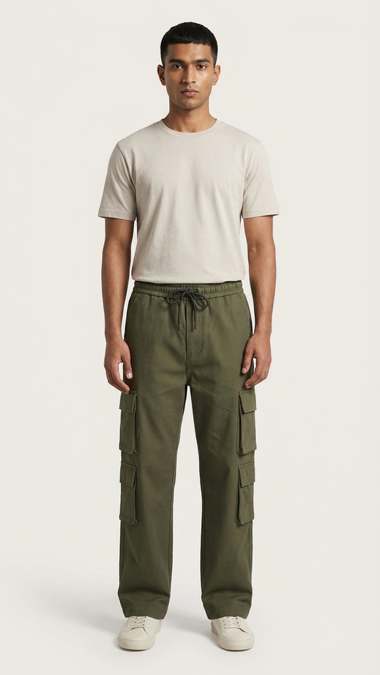 7 Pocket Utility Baggy Cargo Pant Olive