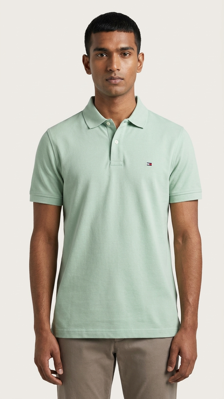 Tommy Hilfiger-Inspired Light Mint Green Polo Shirt | Men’s Polo
