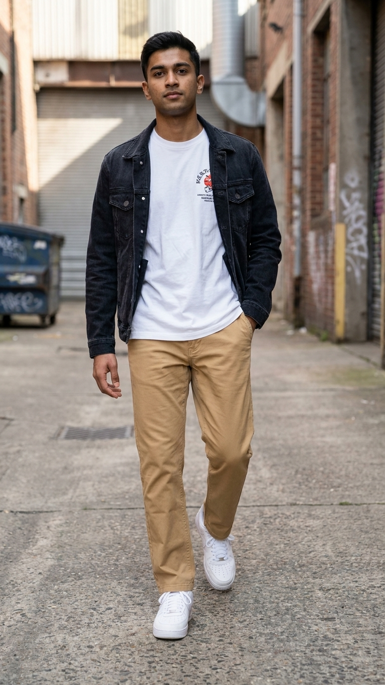 American Eagle-Inspired Twill Pant Khaki | Slim Straight Fit