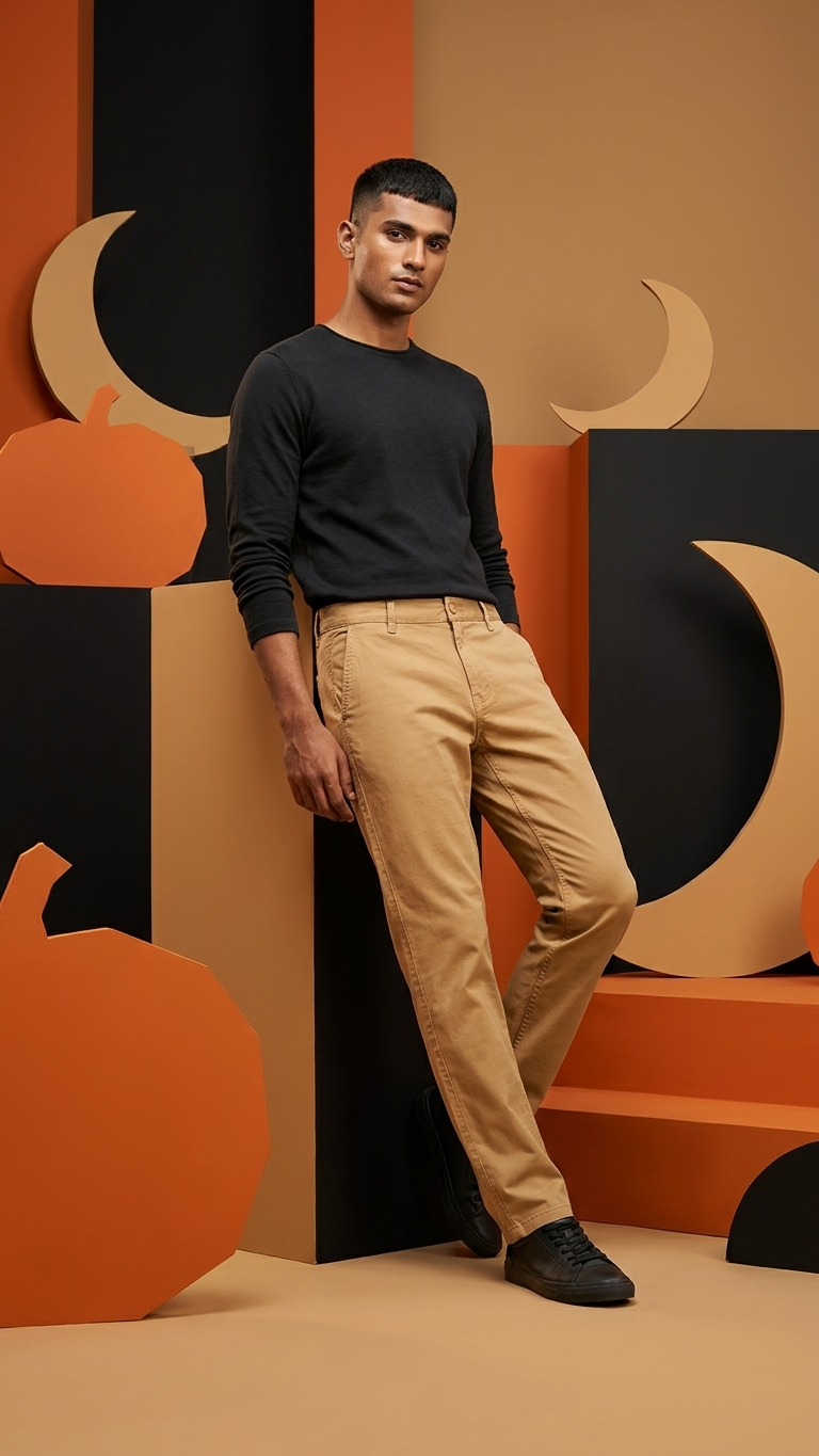 American Eagle-Inspired Twill Pant Khaki | Slim Straight Fit