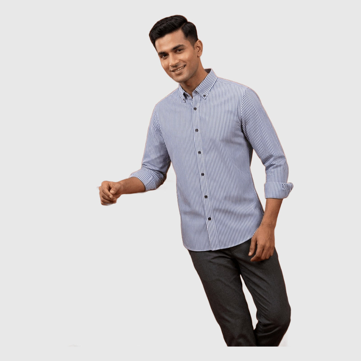 Old money white and blue stripe shirt - photo 2 | OutFitT Sylhet